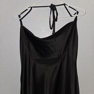 MelRose Black Full Slip Dress Adjustable Straps 100% Polyester Size L